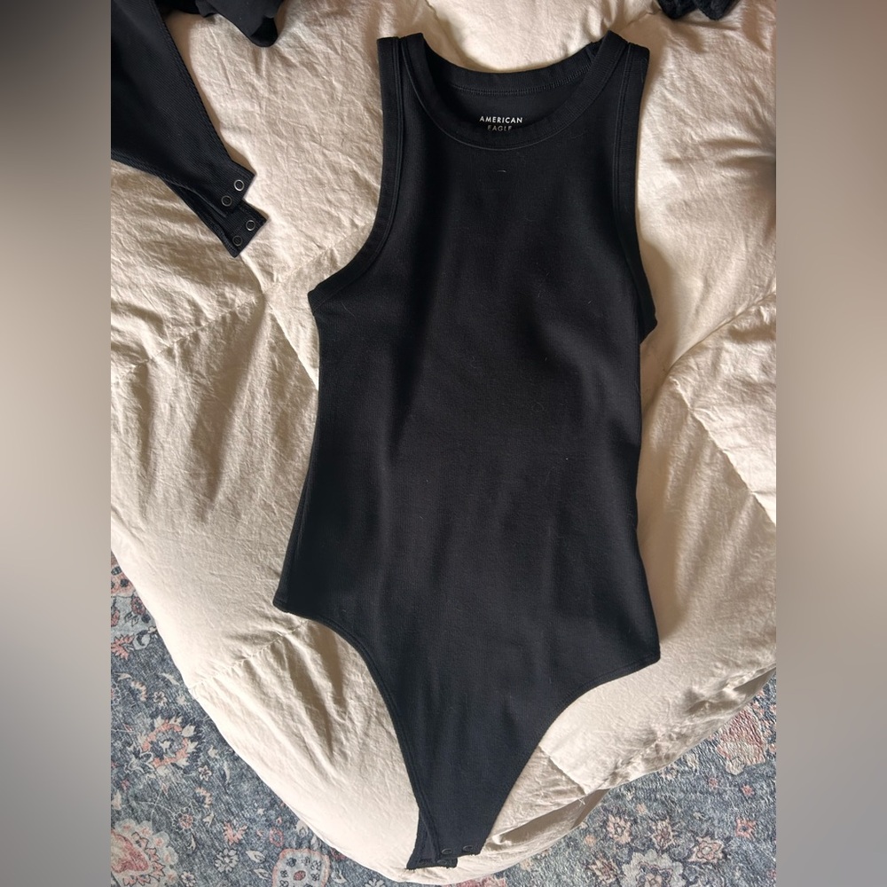 American Eagle Outfitters Black Tank Bodysuit